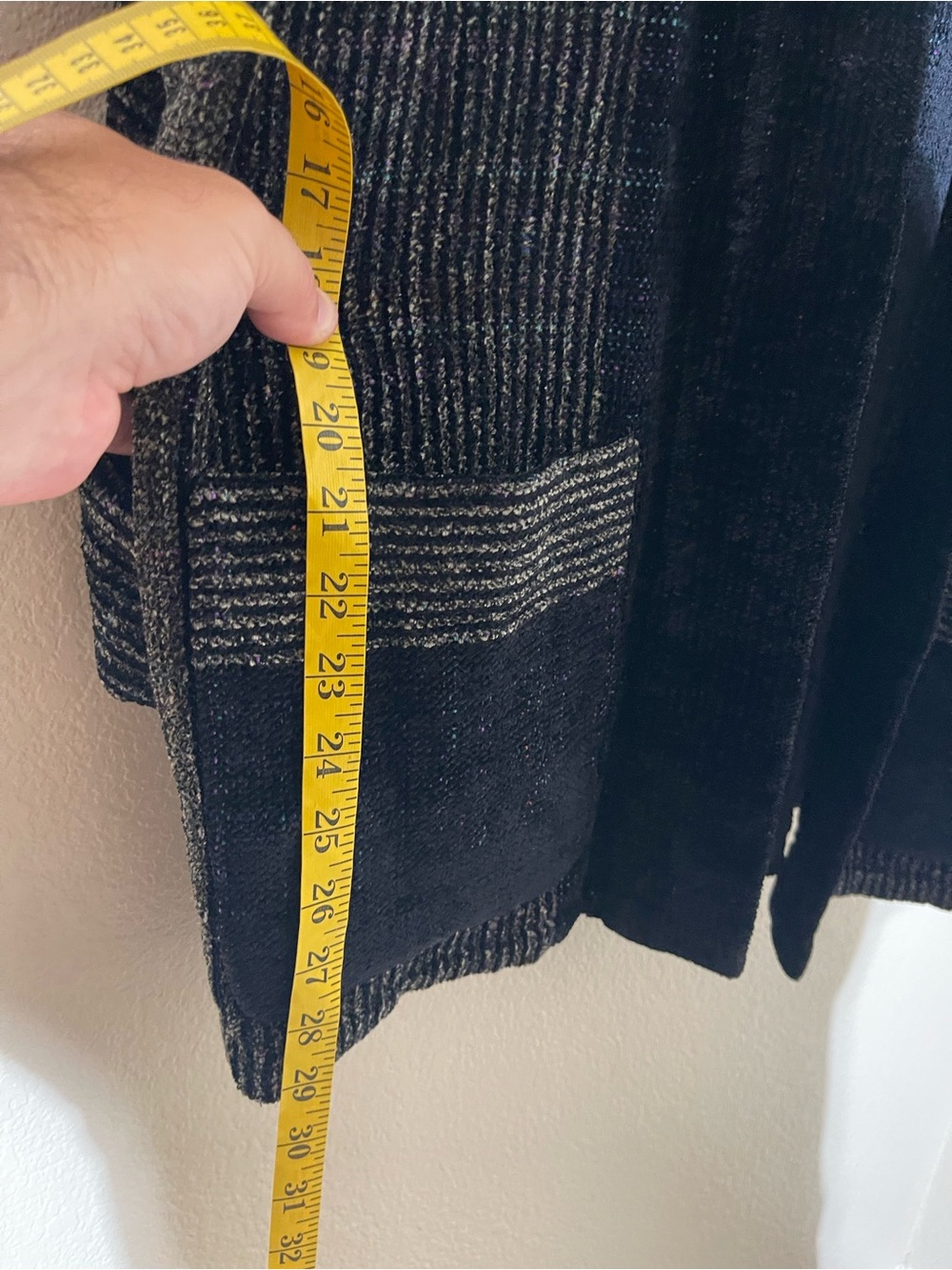Black Open-Front Ribbed Cardigan Jacket - Picture 5 of 5